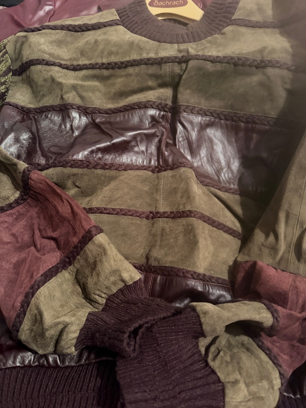 Bachrach suede and leather sweater size medium